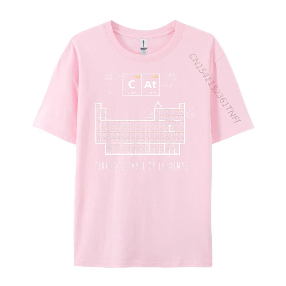 The Chemistry Cat Periodic Table Of Elements Men Clothes Printed T-Shirt Father's Day