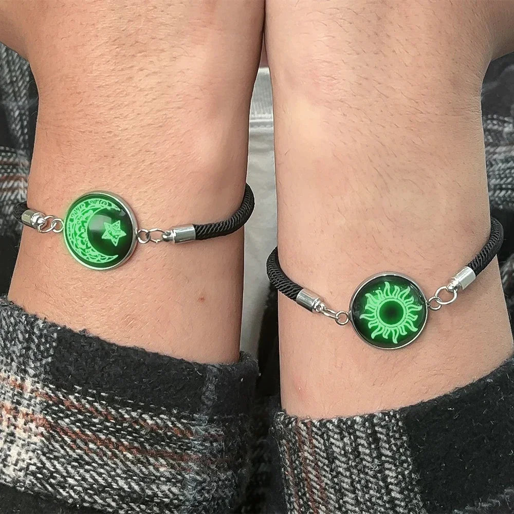 Sun Moon Braided Bracelets Women Men Black Adjustable Couple Bracelets Elegant Comfortable Bracelets Fashion Jewelry Accessories