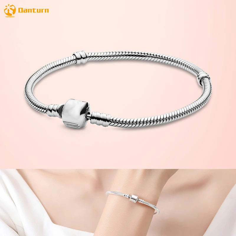Danturn 925 Sterling Silver Bracelets Crown Butterfly Bus Sisterly Love Cherry Bracelets Women Bracelets Fashion Charm Bracelets