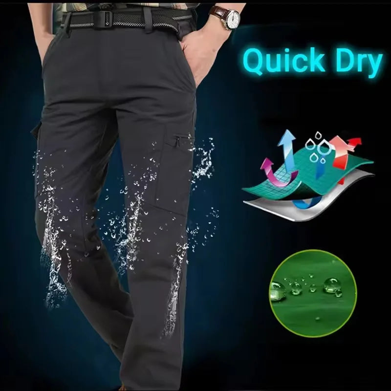 2025 Outdoor Waterproof Tactical Cargo Pants Men Breathable Summer Casual Army Military Long Trousers Male Quick Dry Cargo Pants