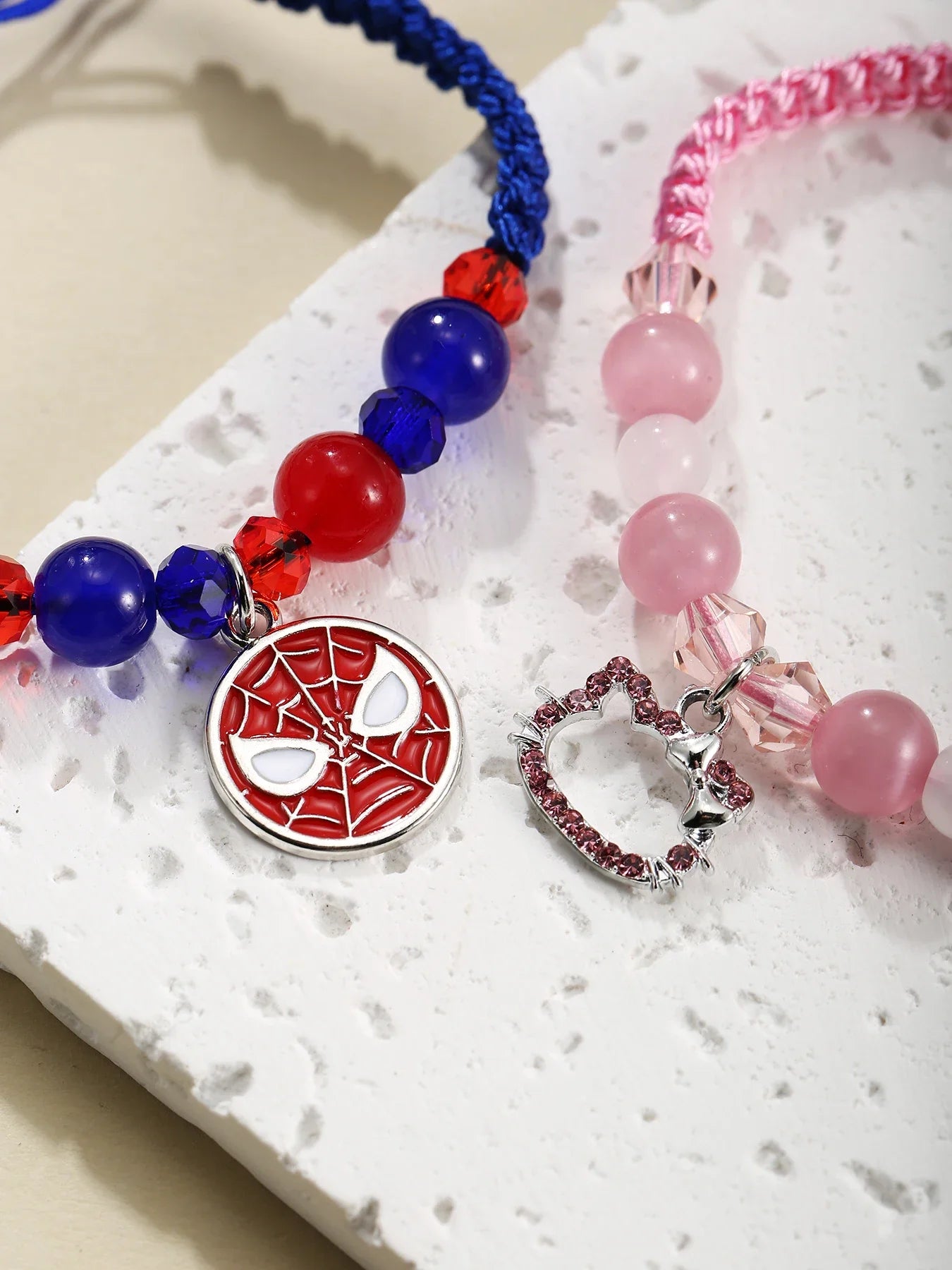 2 Pcs  couple bracelets Magnetic bracelets Spider and Cute cat bracelets