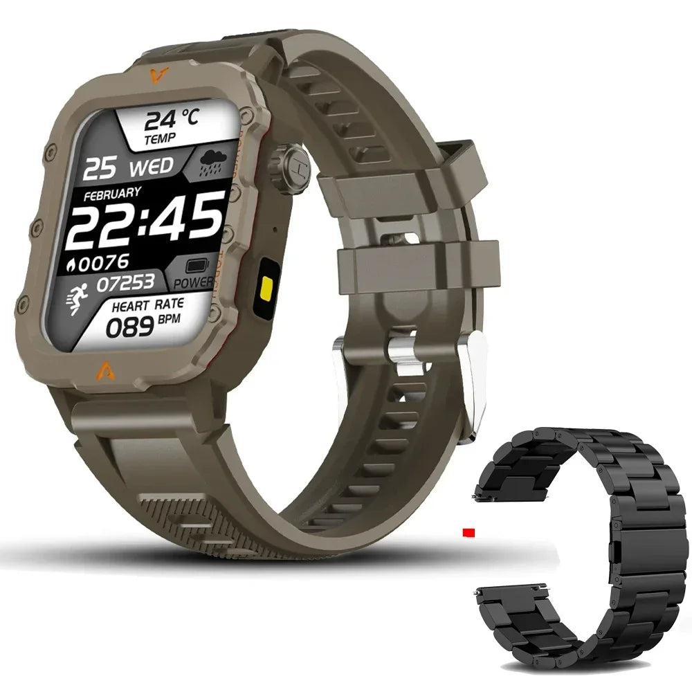 2024 Military Montres Hommes Smartwatch LED Outdoor Sports Watches For Men Women 1.73inch Bluetooth reloj hombre Smart Watch