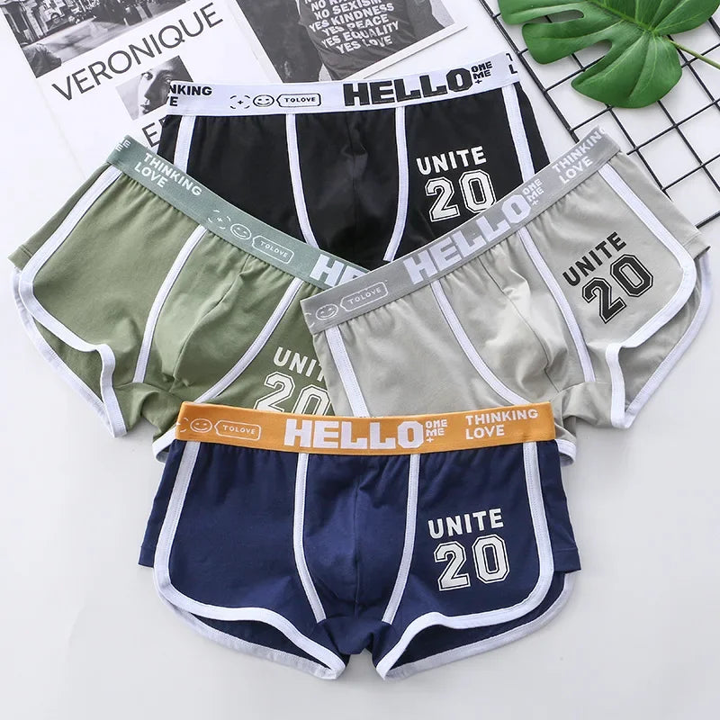Men's Underwear Boxer Shorts Sexy Panties Cotton Boxers Sports Comfort Man Underpants Shorts Homme U Convex Lingerie PD3205