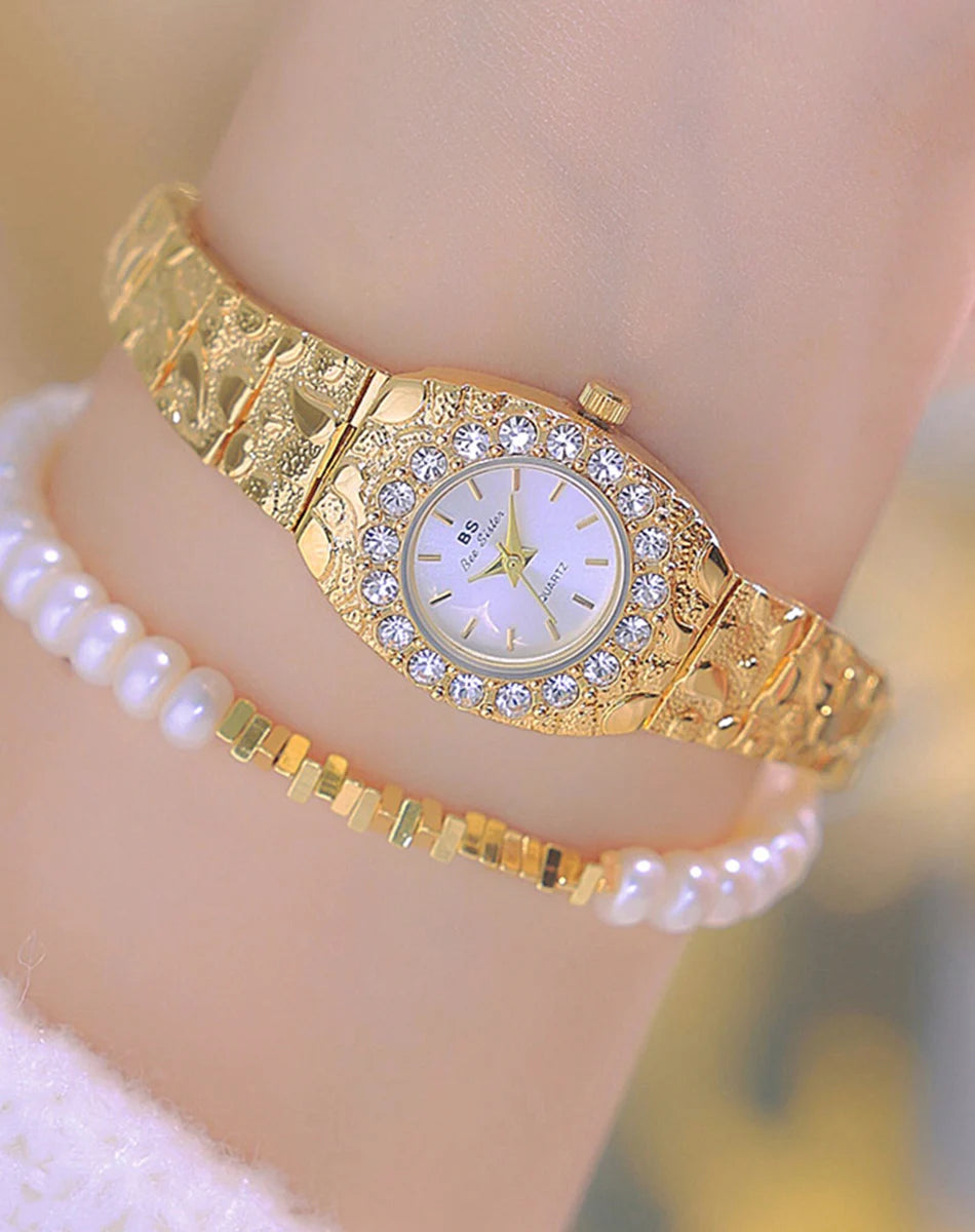 Luxury Diamond Women's Watches High Quality Golden Bracelet Fashion Quartz Wristwatch Ladies Watch Dress Gifts montres femmes
