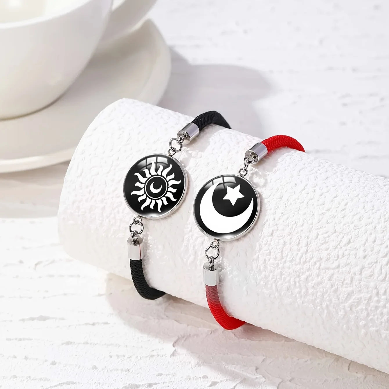 Sun Moon Braided Bracelets Women Men Black Adjustable Couple Bracelets Elegant Comfortable Bracelets Fashion Jewelry Accessories