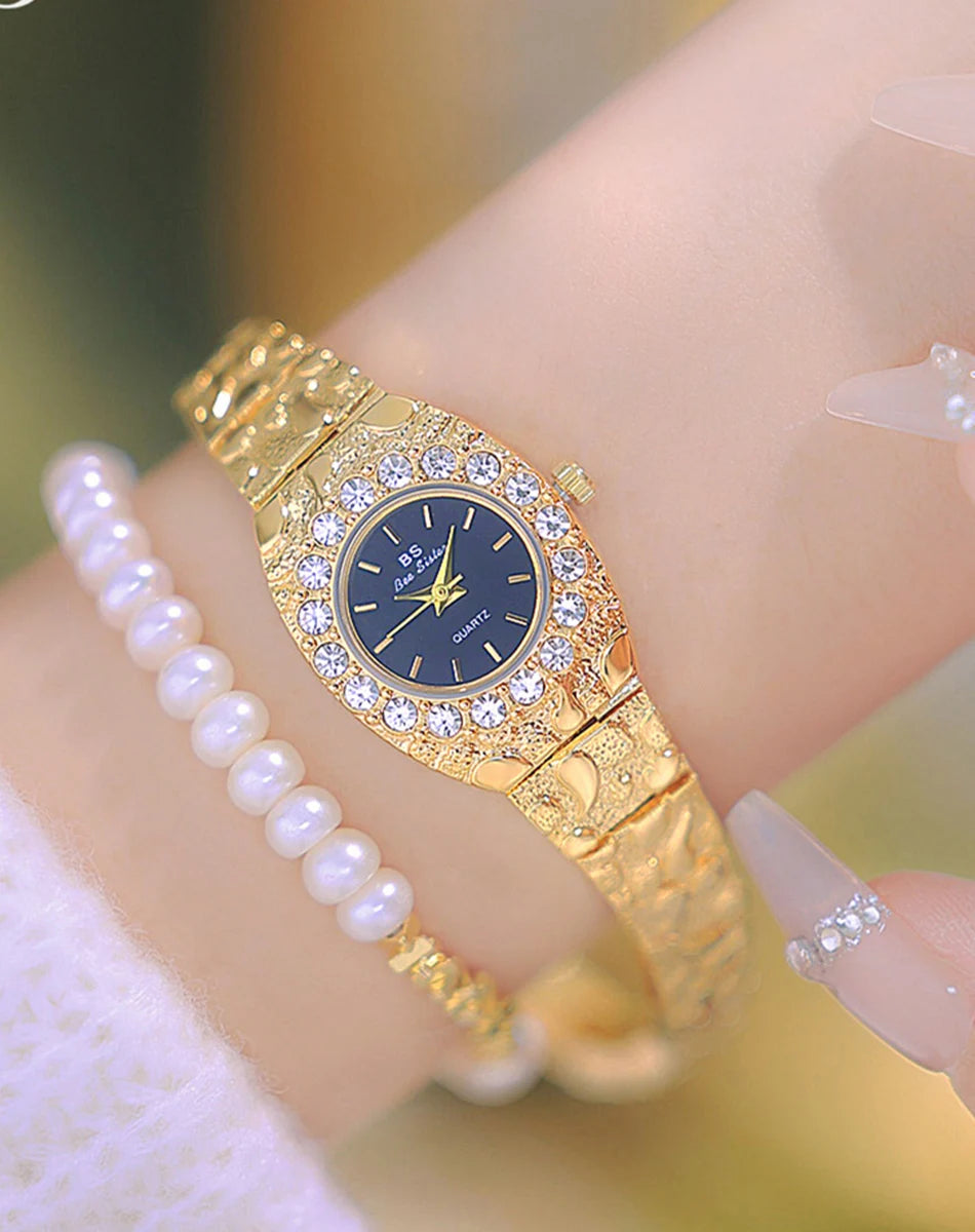 Luxury Diamond Women's Watches High Quality Golden Bracelet Fashion Quartz Wristwatch Ladies Watch Dress Gifts montres femmes