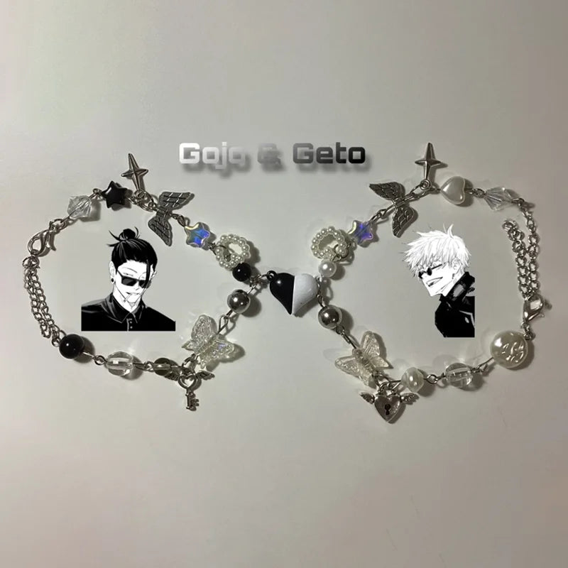 Gojo and Geto matching bracelets, couple bracelets, couple gifts,jujutsu kaisen, gojo geto, magnetic bracelets