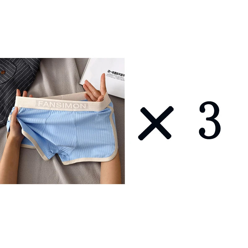 3 Pcs/Lot Men's Boxer Shorts Underwear Sexy Panties Striped Man Underpants Male Boxers Homme U Convex Shorts Lingerie Underpants