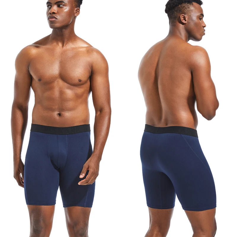 Fashion Long mens boxers Polyester underwear for man underpants Sexy Men's panties Comfortable Stretch boxer shorts men