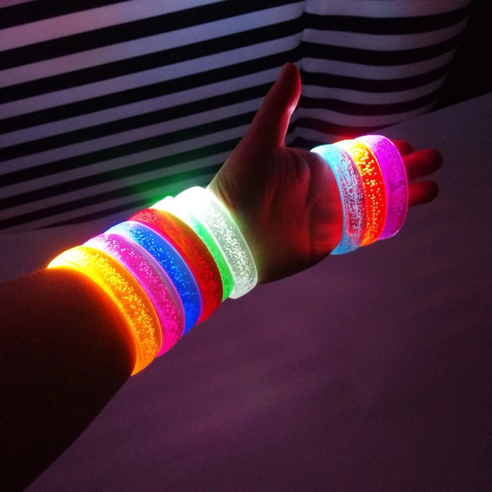 2PCS Luminous Bracelets Concert LED Flash Bracelets Support Fluorescent Bracelets Party Activities Cheering Luminous Props