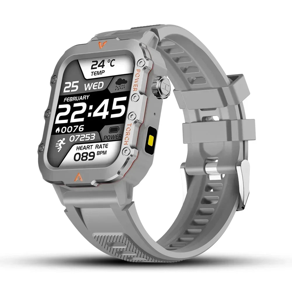 2024 Military Montres Hommes Smartwatch LED Outdoor Sports Watches For Men Women 1.73inch Bluetooth reloj hombre Smart Watch