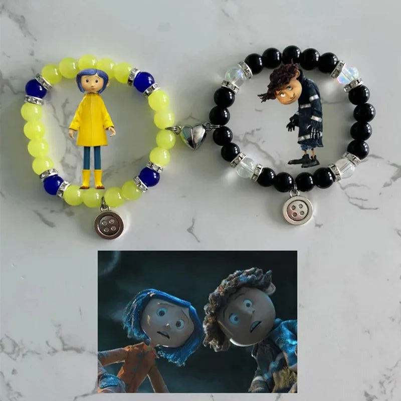 Coraline and Wybie matching bracelets| couples matching bracelets|Halloween matching bracelets|unique gifts |