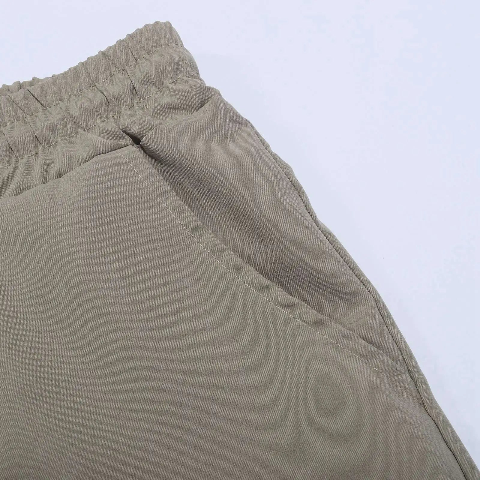 Jogger Casual Sports Zipper Decorated Cargo Pants Waist Pull Rope Men's Plus-size Braided Solid Color Zipper Cargo Pants