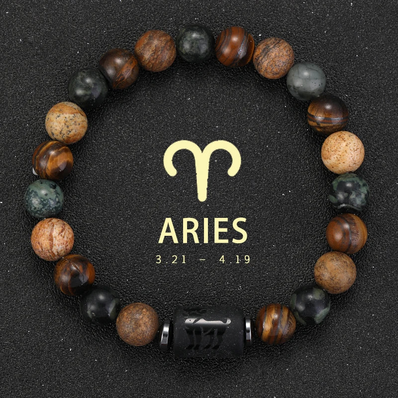 12 Zodiac Signs Bracelets Taurus Gemini Cancer Virgo Pisces Bracelets Ladies Men Couple Friendship Jewelry Gift Bracelets