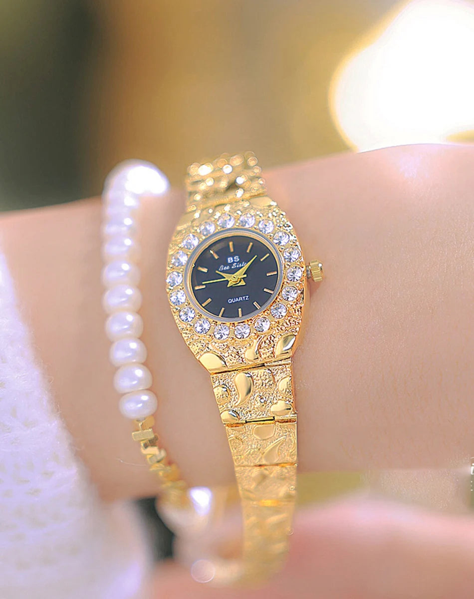 Luxury Diamond Women's Watches High Quality Golden Bracelet Fashion Quartz Wristwatch Ladies Watch Dress Gifts montres femmes