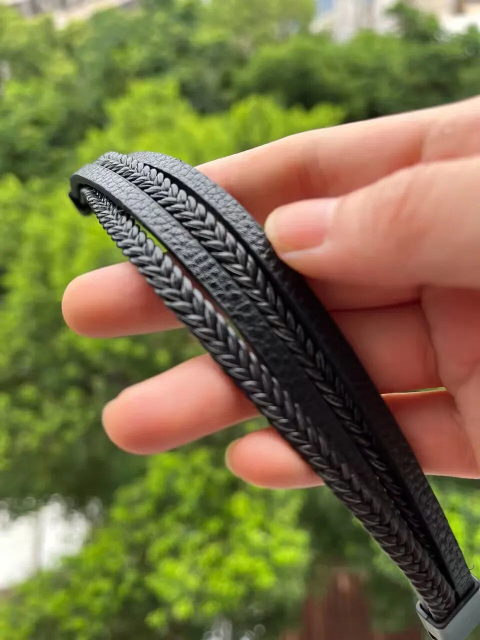 Trendy Leather Bracelets Men Stainless Steel Multilayer Braided Rope Bracelets For Male Bracelets Jewelry