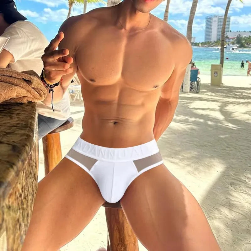 1PC Men Briefs Fashion Underwear Sexy Low-Waist Triangle Pant Silhouette Design Breathable Men Panties Jockstrap Man Underpants