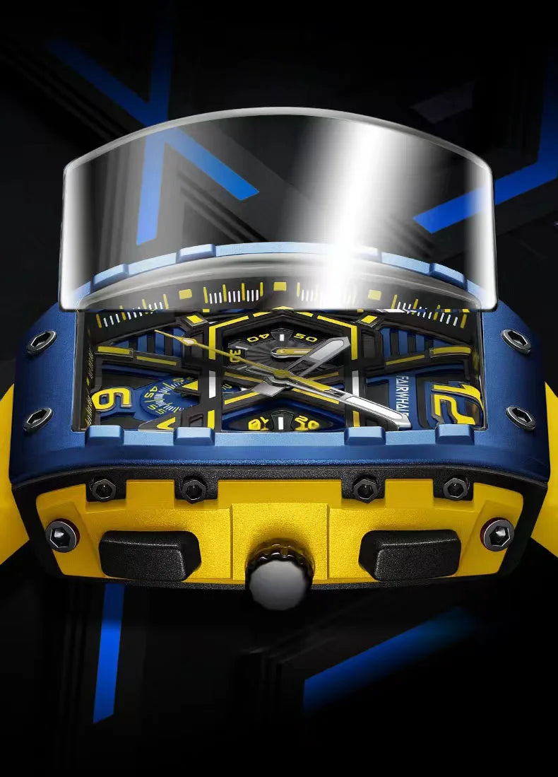 Mark Fairwhale 5560 Brand Luxury Mens Watch Wristwatch Clock Silicone Strap Chronograph Quartz Watches for Men montres hommes