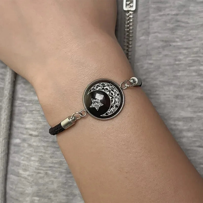 Sun Moon Braided Bracelets Women Men Black Adjustable Couple Bracelets Elegant Comfortable Bracelets Fashion Jewelry Accessories