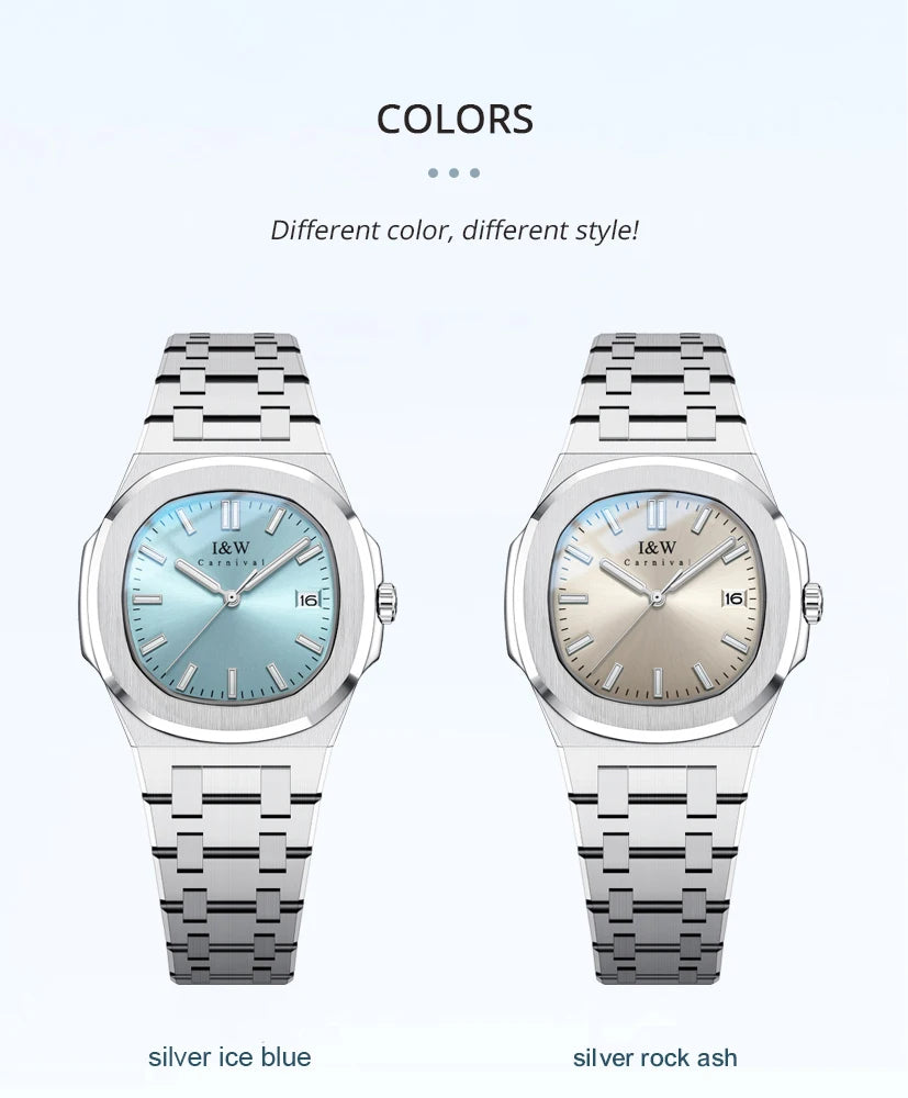 I&W Simple Quartz Watch for Women 2024 New Design Ladies Watches Sapphire Calendar Full Steel Bracelet Waterproof Montres Femmes