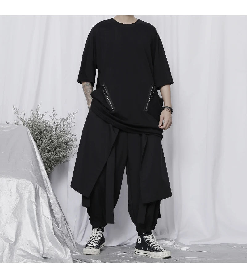 Japan  Style Men's clothing Punk Casual 8-9 Pants