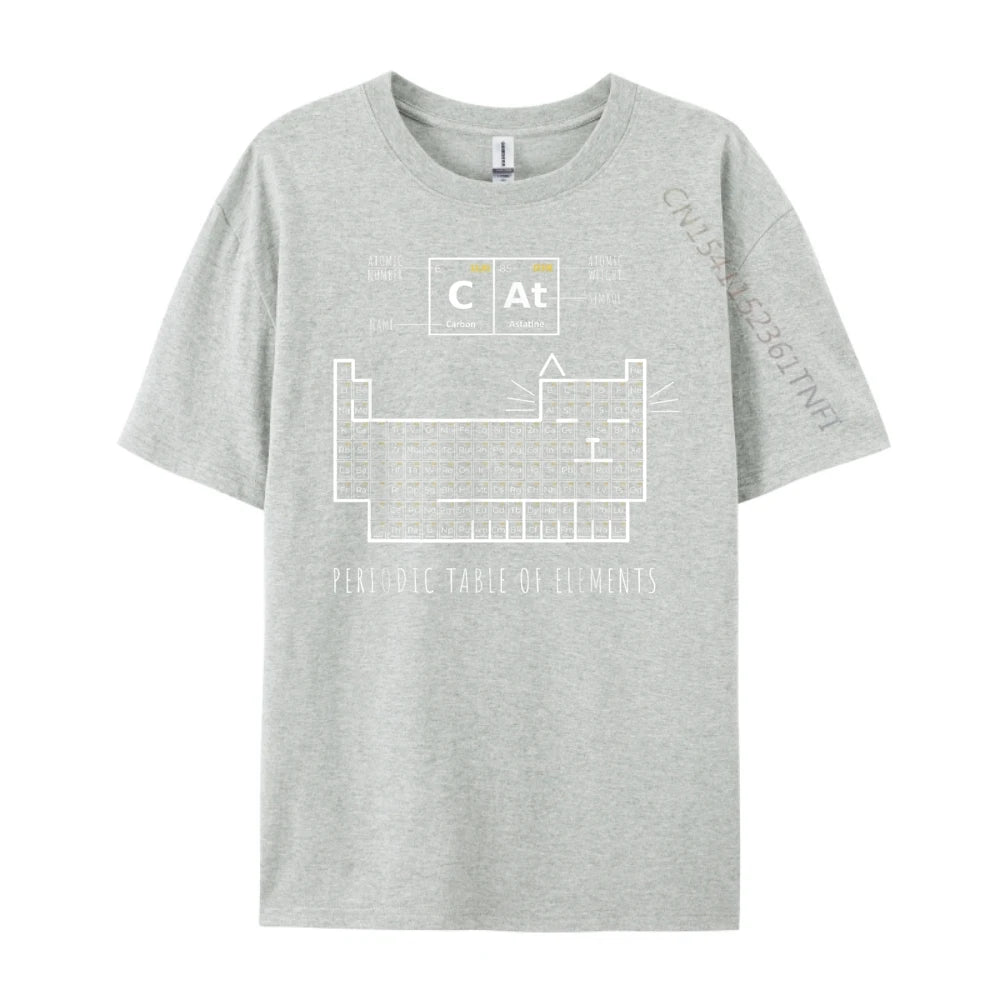 The Chemistry Cat Periodic Table Of Elements Men Clothes Printed T-Shirt Father's Day