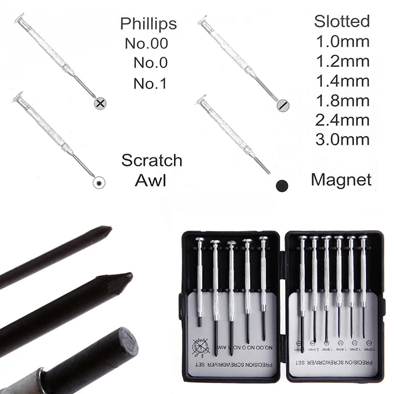 11PCS Precision Screwdriver Set Mini Bijoutiers Montres Lunettes Réparations Kit Drop Shipping