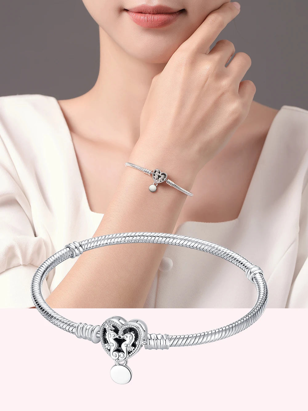 Danturn 925 Sterling Silver Bracelets Crown Butterfly Bus Sisterly Love Cherry Bracelets Women Bracelets Fashion Charm Bracelets