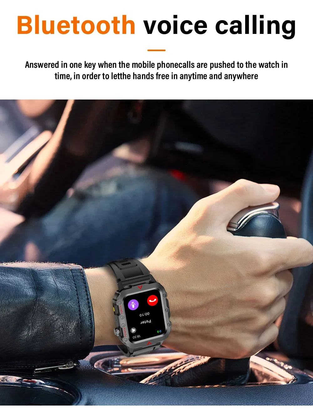 2024 Military Montres Hommes Smartwatch LED Outdoor Sports Watches For Men Women 1.73inch Bluetooth reloj hombre Smart Watch