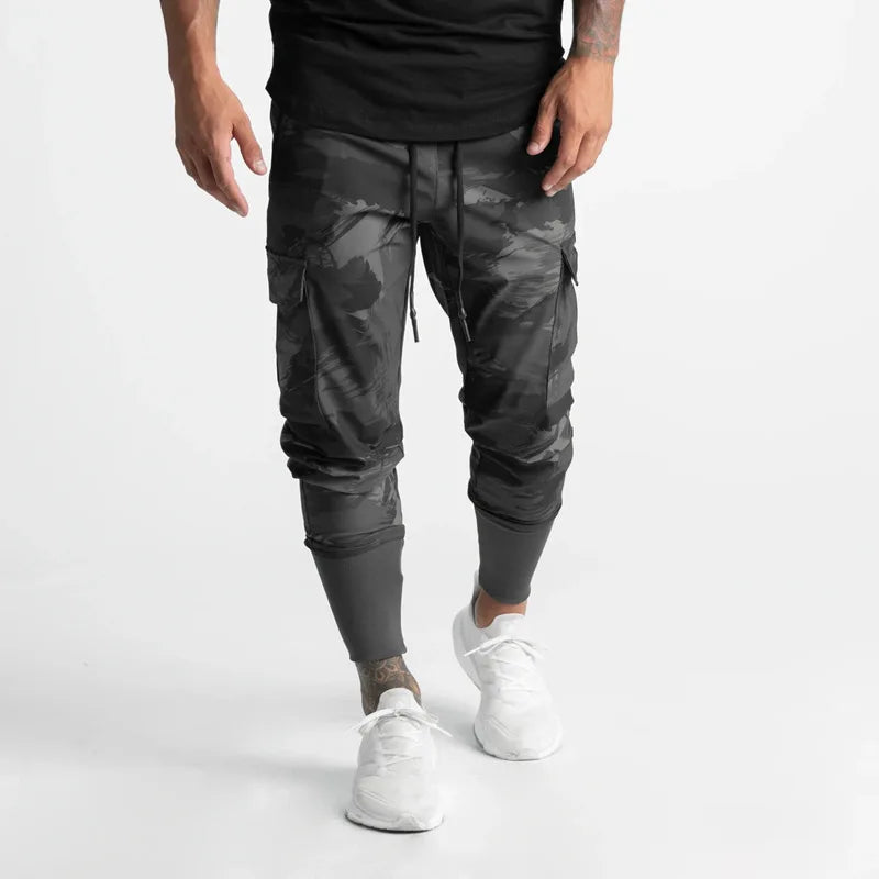2024 New Cargo Pants Gym Men‘s Multi-Pocket Straight Bottom Cargo Pants    Sports Fitness Men Casual Trousers Track Pants