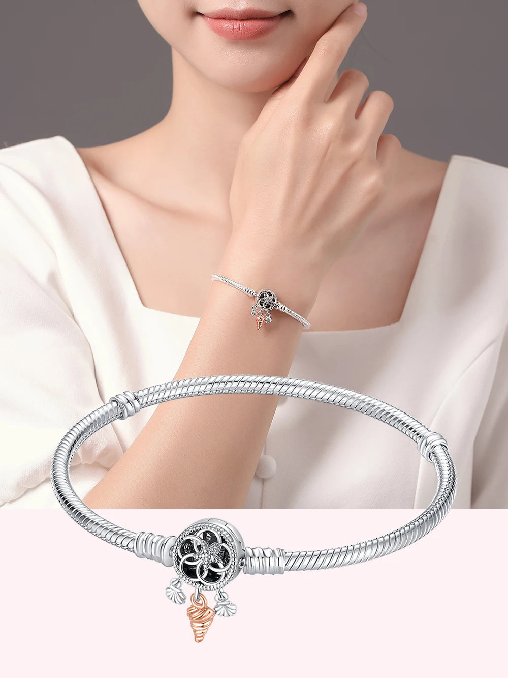 Danturn 925 Sterling Silver Bracelets Crown Butterfly Bus Sisterly Love Cherry Bracelets Women Bracelets Fashion Charm Bracelets