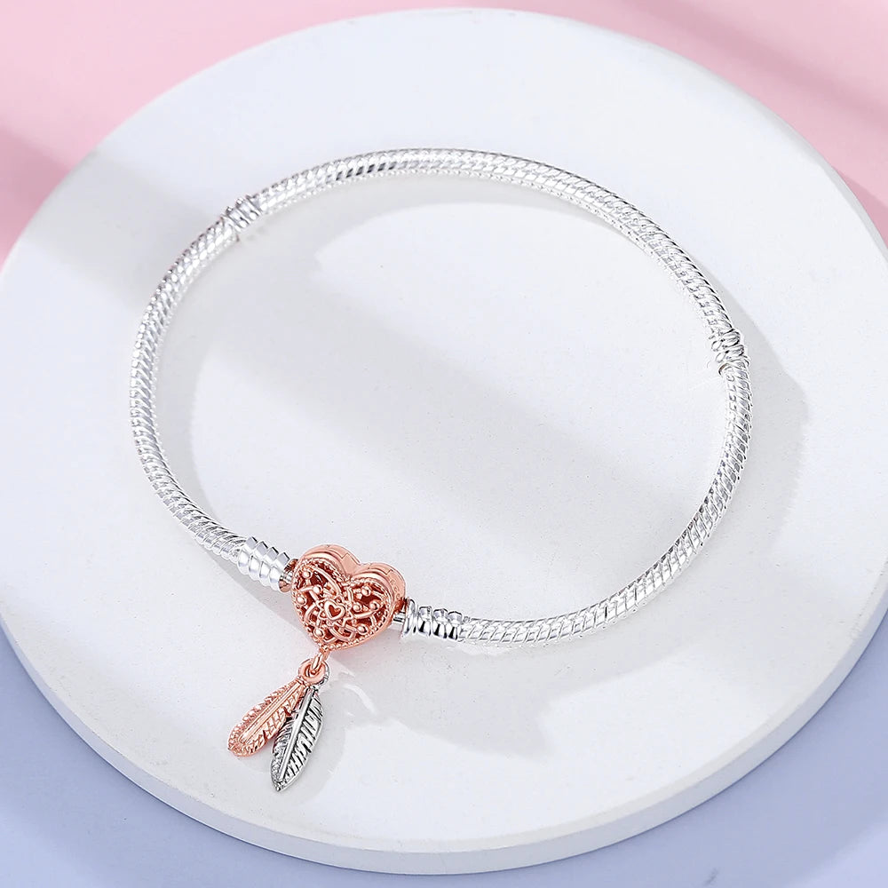 Danturn 925 Sterling Silver Bracelets Crown Butterfly Bus Sisterly Love Cherry Bracelets Women Bracelets Fashion Charm Bracelets