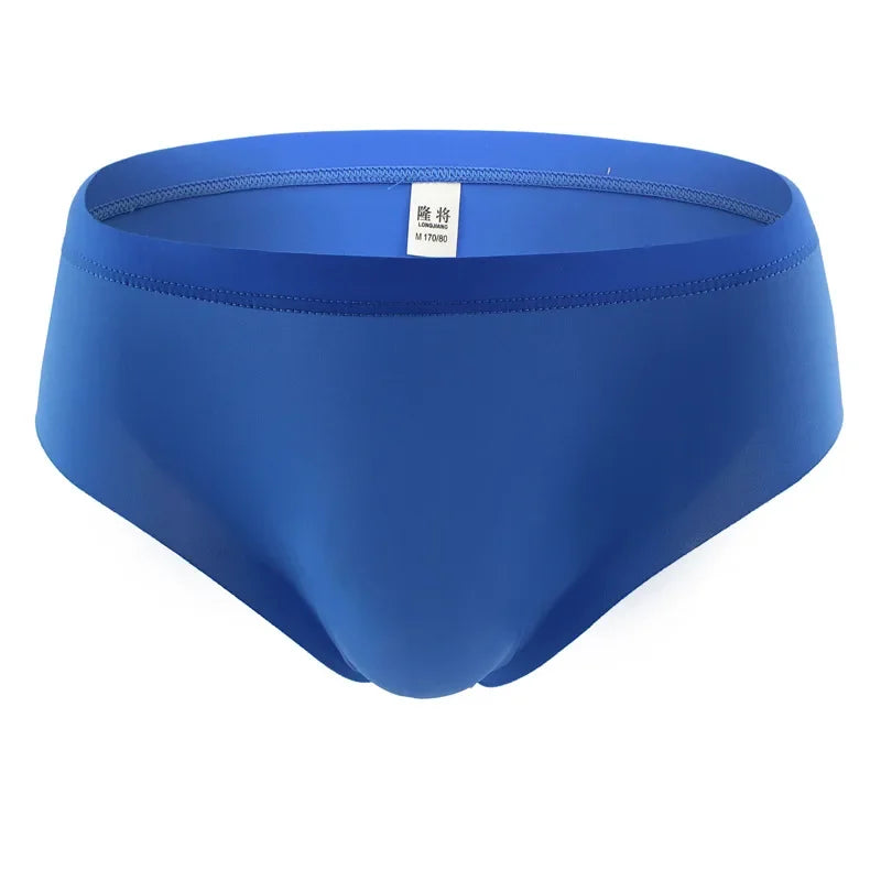 Men's Ice Silk Seamless Underwear Briefs Sexy U Convex Ultra-Thin Breathable Man Underpants Boxers