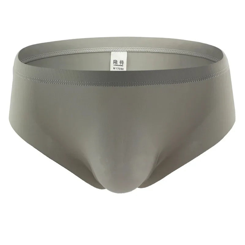 Men's Ice Silk Seamless Underwear Briefs Sexy U Convex Ultra-Thin Breathable Man Underpants Boxers