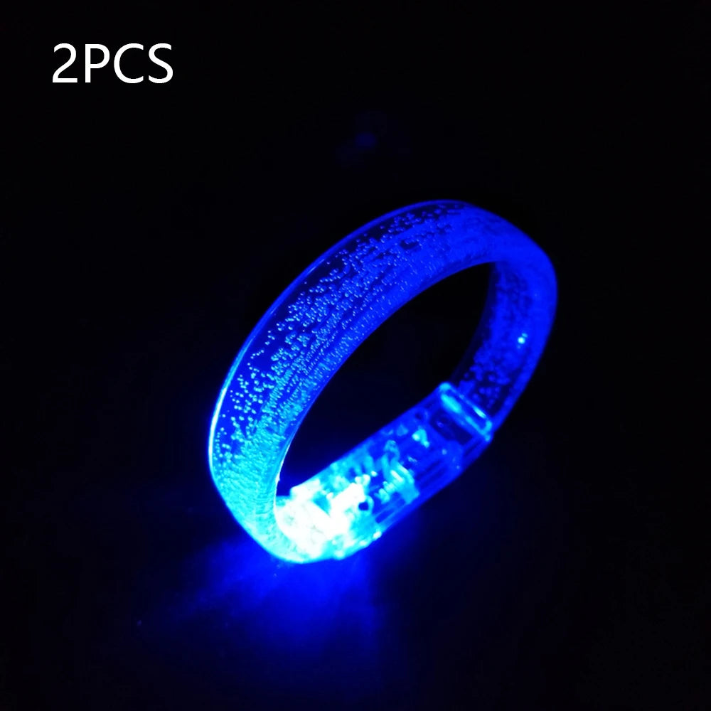 2PCS Luminous Bracelets Concert LED Flash Bracelets Support Fluorescent Bracelets Party Activities Cheering Luminous Props
