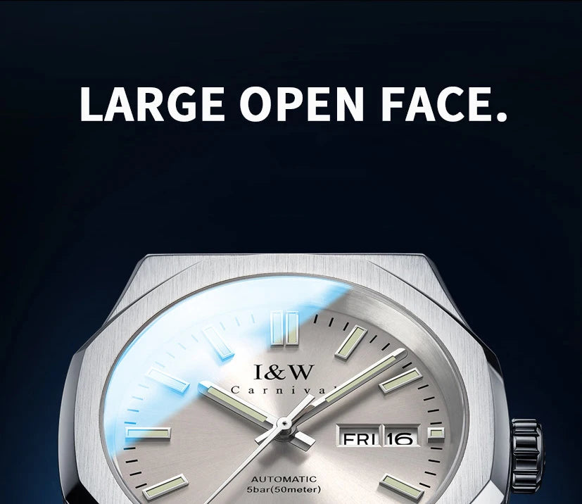 SEIKO NH36A Mechanical Watches for Man Luxury Brand IW CARNIVAL Watch Automatic Sapphire Luminous 5bar Waterproof Montres Hommes