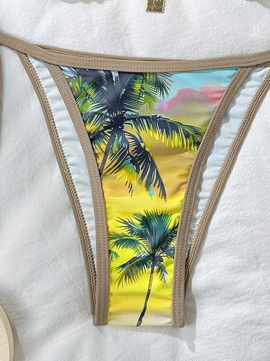 Bikinis 2025 Sexy Women Swimsuit Push Up Swimwear Print Bikini Set Micro Biquini Bathing Suit Swimming Suit Beachwear Female