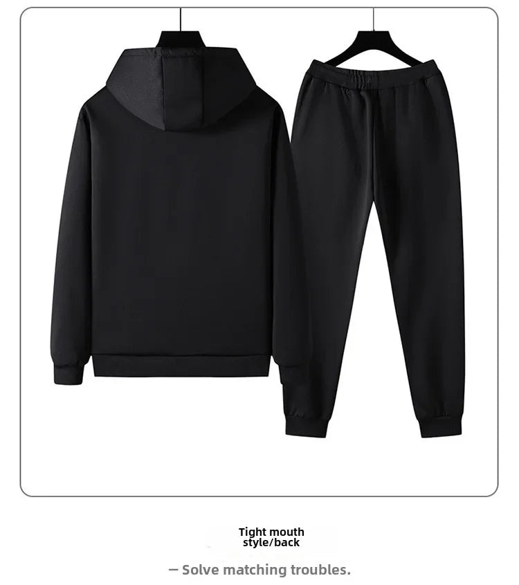 Thickened Fleece-lined Men's Jacket Casual Sport Suit Trendy Men's Clothing Pants