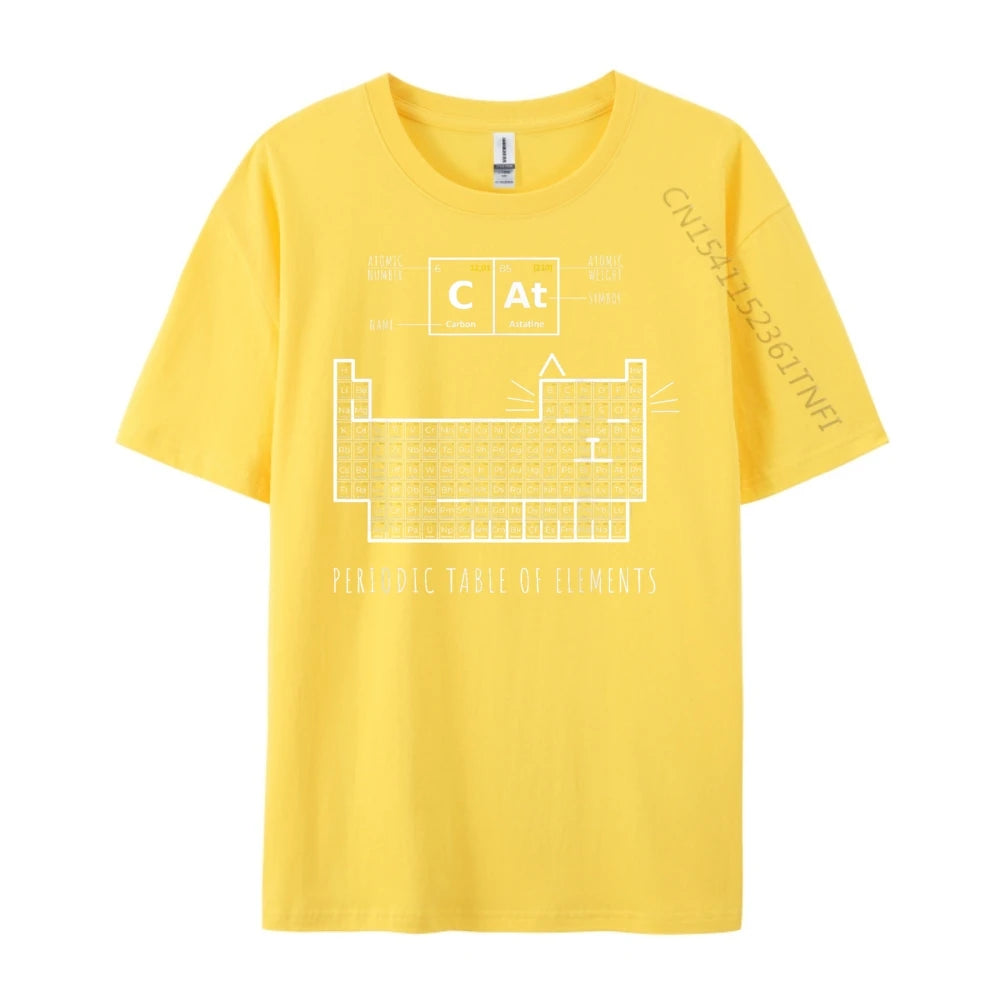 The Chemistry Cat Periodic Table Of Elements Men Clothes Printed T-Shirt Father's Day