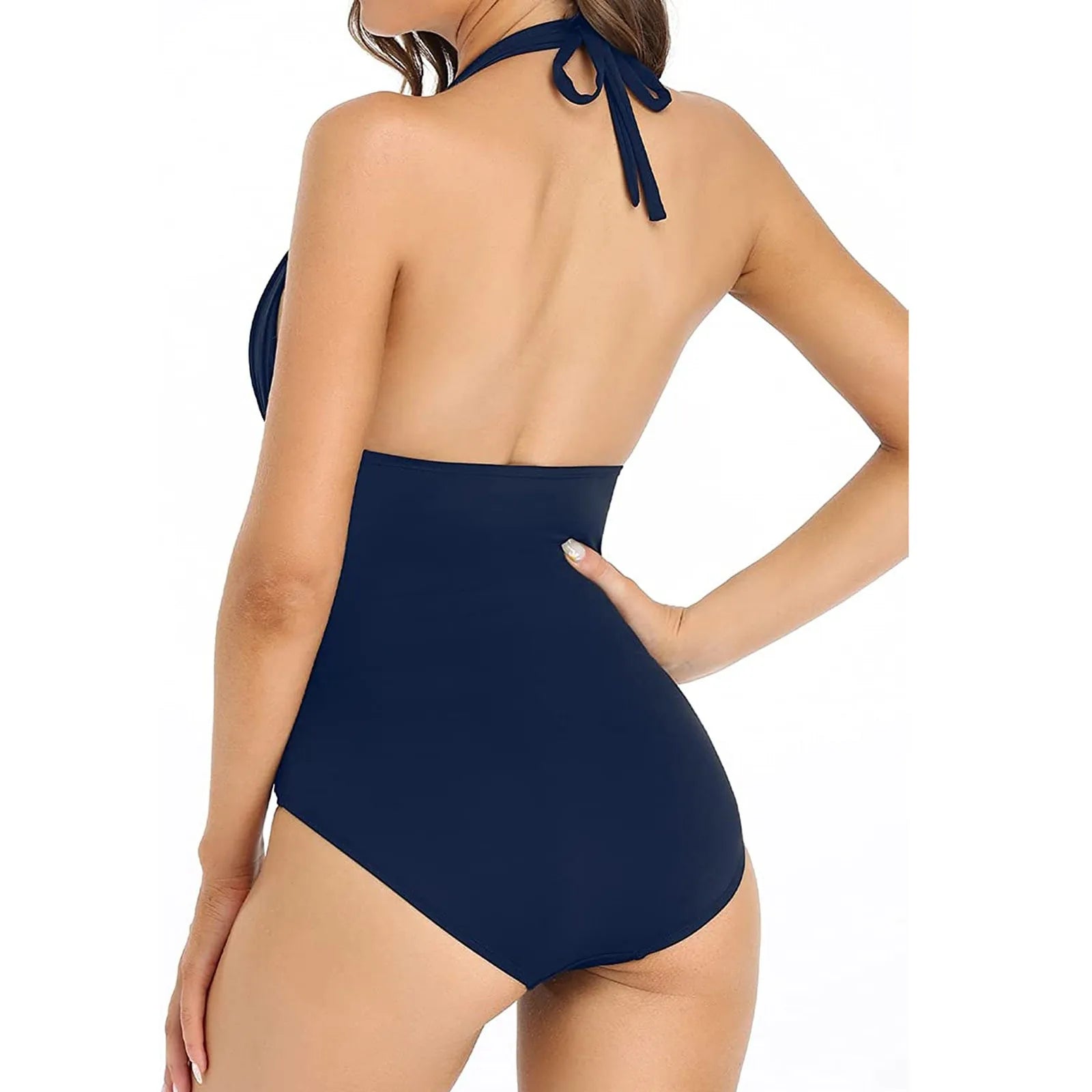 Bikinis Mujer Women's One-piece With Chest Pad Without Steel Bra Swimsuit Solid Color Swimsuit купальники женские