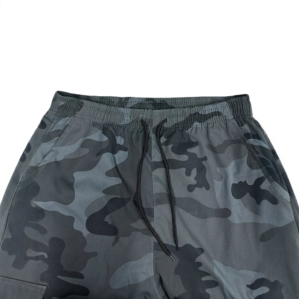 [Trendy Camo Cargo Pants] Camo Cargo Pants - Men's Trendy Casual Regular Fit Trousers With Side Pocket For Outdoor Activities