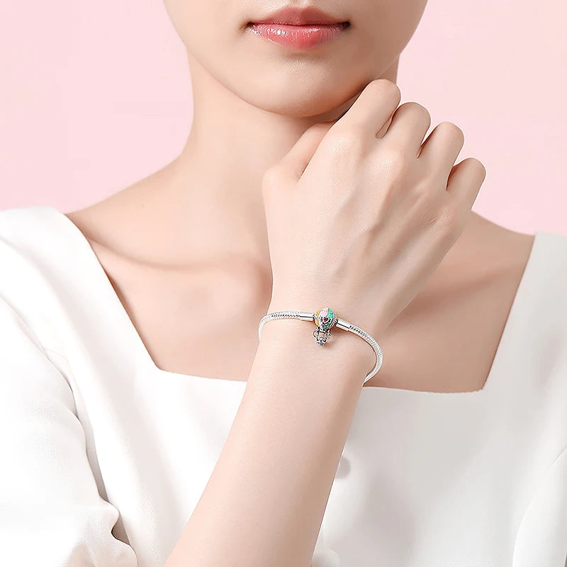 Danturn 925 Sterling Silver Bracelets Surfing, Waves and fish, Dream nets Bracelets Women Bracelets Fashion Charm Bracelets