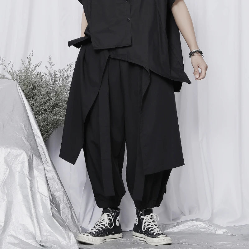 Japan  Style Men's clothing Punk Casual 8-9 Pants