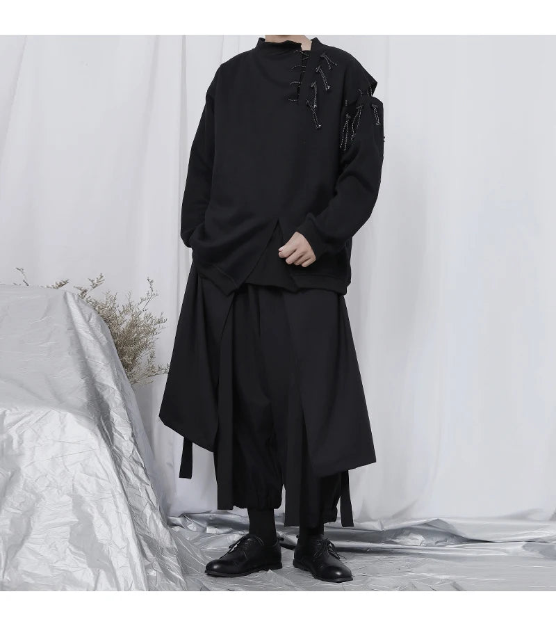 Japan  Style Men's clothing Punk Casual 8-9 Pants