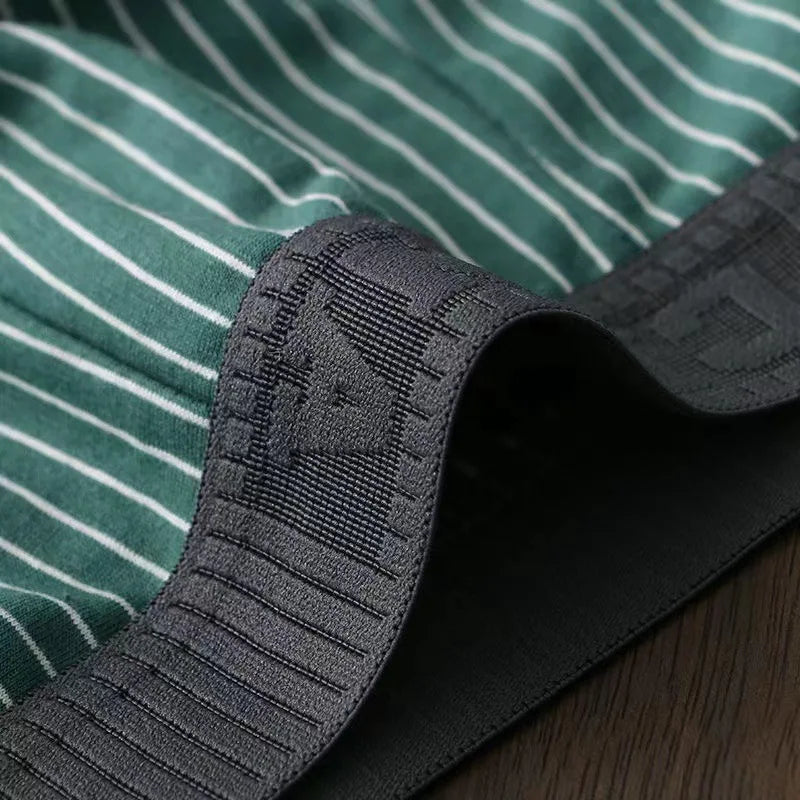 1Pcs Boxer Shorts Men's Underwear Sexy Panties Cotton Striped Man Underpants Male Boxers Homme U Convex Lingerie