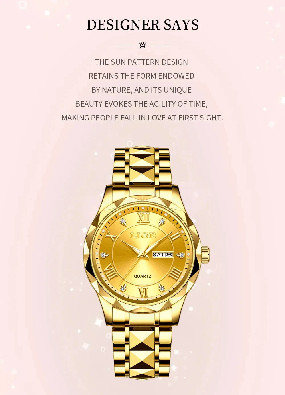 LIGE Casual Sport Watch Ladies Top Luxury All Steel Waterproof Quartz Watches For Women Fashion Gold Watch Women Montres Femmes