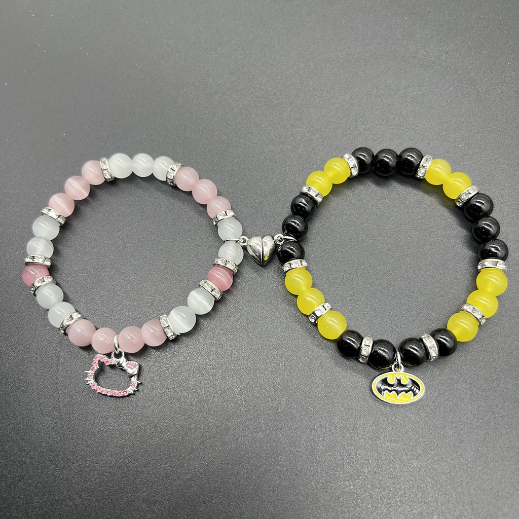 Spider Hello Cat Friendship Bracelets Matching Bracelets Couple Best Friends Charm Bracelets Birthday Bff Magnet Jewelry Gifts