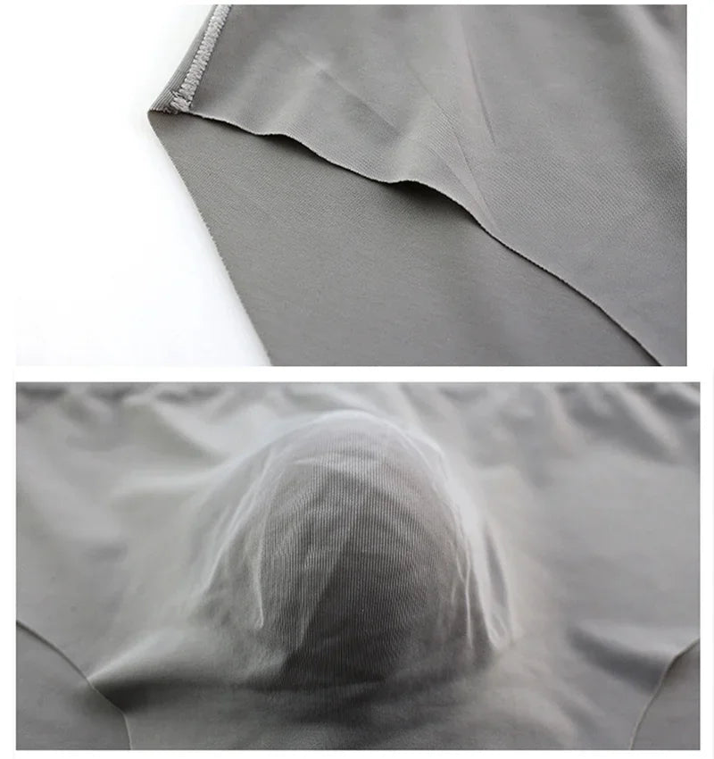 Men's Ice Silk Seamless Underwear Briefs Sexy U Convex Ultra-Thin Breathable Man Underpants Boxers