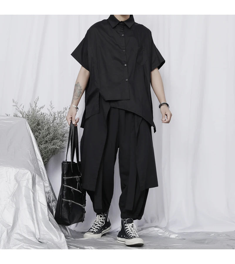 Japan  Style Men's clothing Punk Casual 8-9 Pants