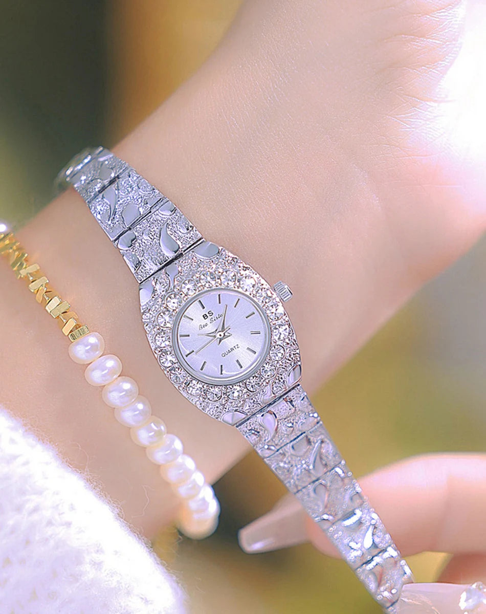 Luxury Diamond Women's Watches High Quality Golden Bracelet Fashion Quartz Wristwatch Ladies Watch Dress Gifts montres femmes